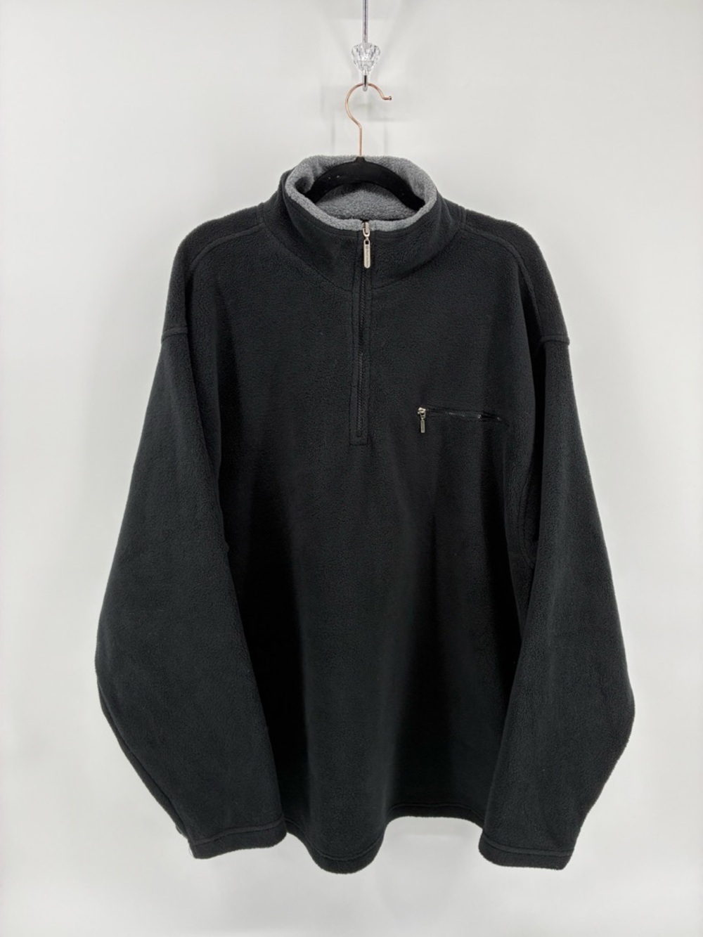 Men's Black Quarter-Zip Fleece Pullover